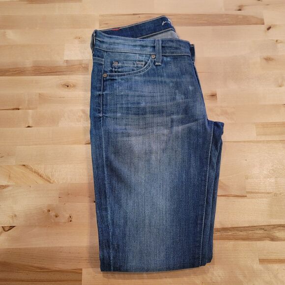 7 For All Mankind Roxanne Skinny Ankle Ladies Jeans 27 Denim Medium Wash - Picture 15 of 15